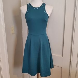 Teal studded dress
